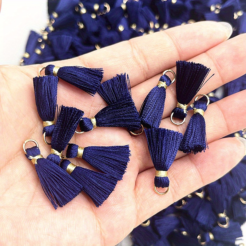 10pcs Metal Mini Split Ring Tassel Decorative Pendants